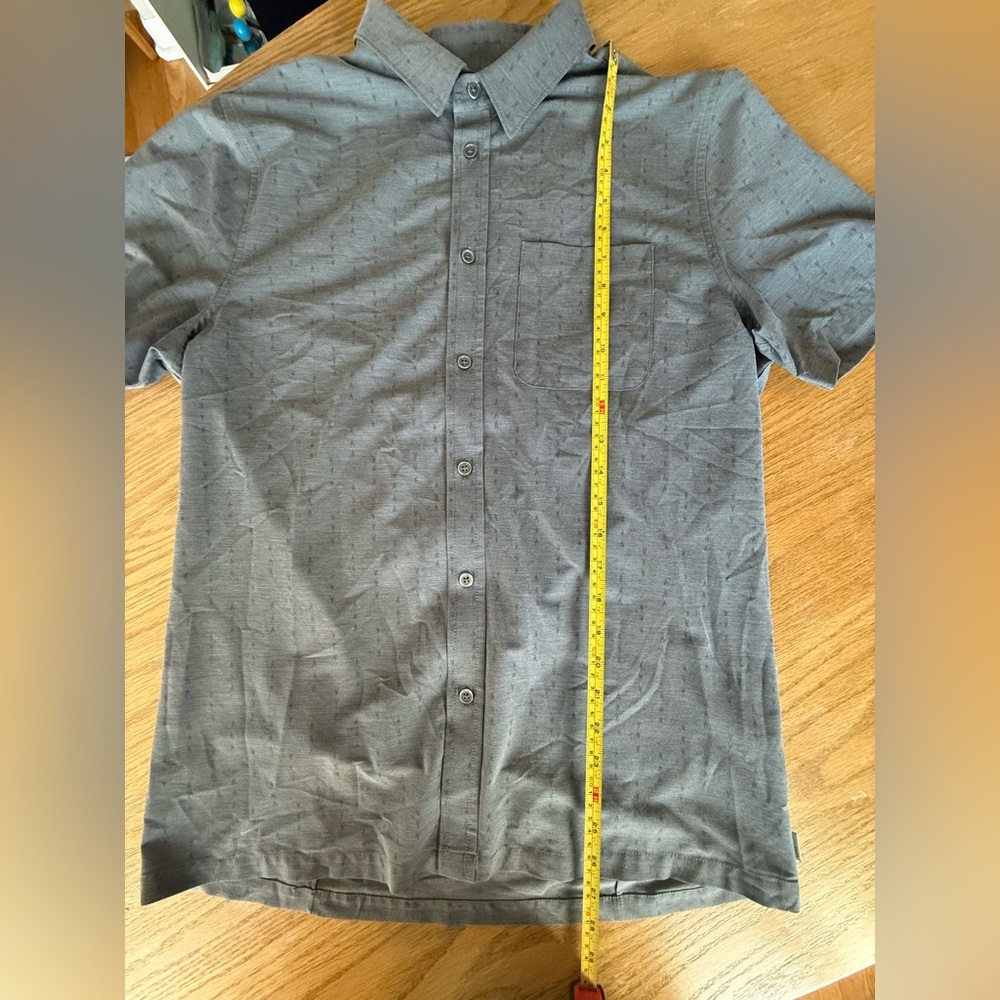 Vuori bridge button Down Geometric Blue Patterned Shirt M - Picture 8 of 8